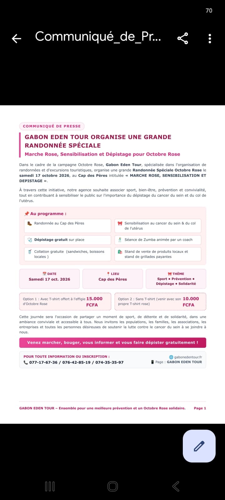 Randonnée spéciale Octobre Rose